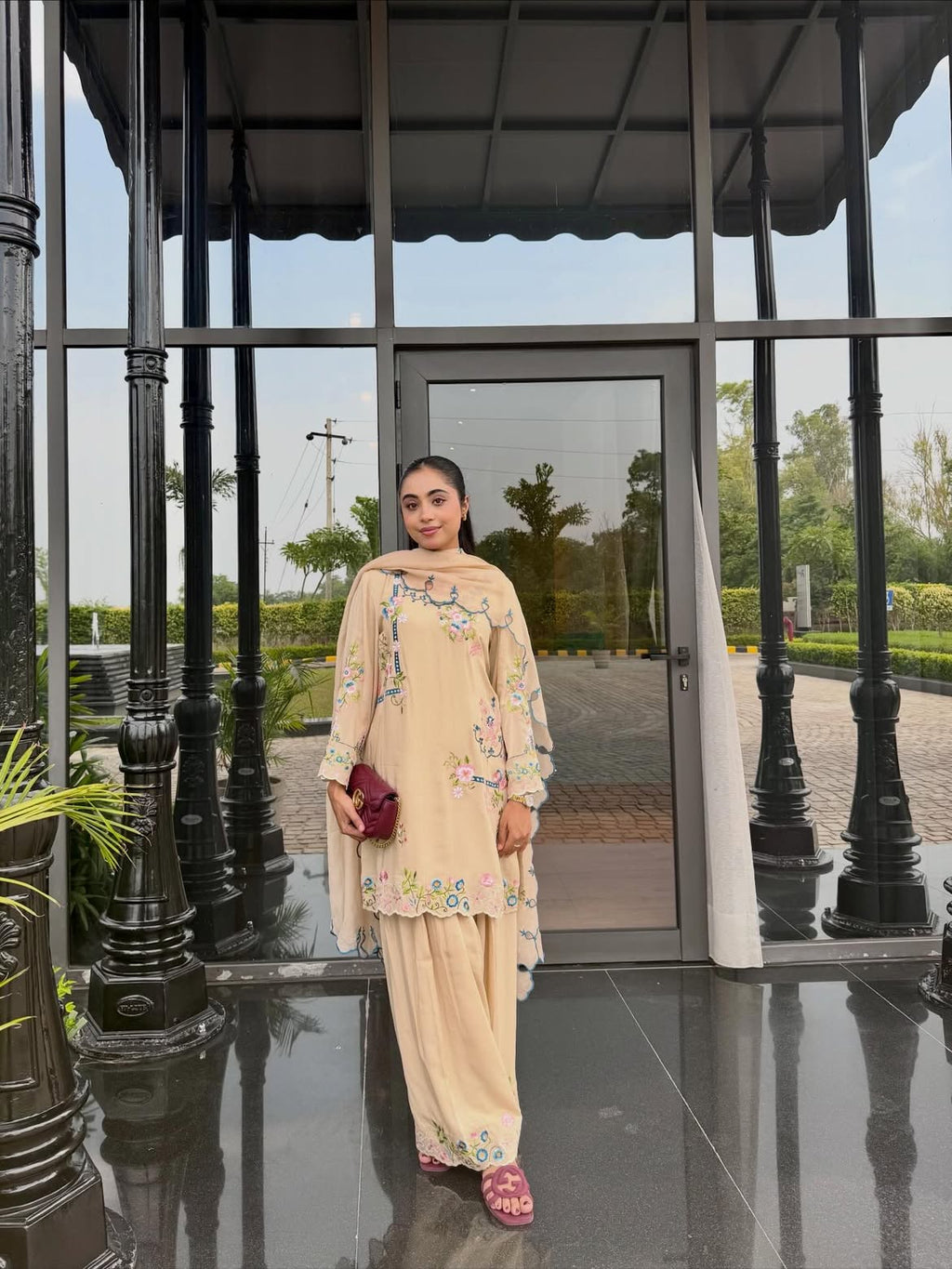 Golden Meadow – Premium Embroidered Lawn Suit