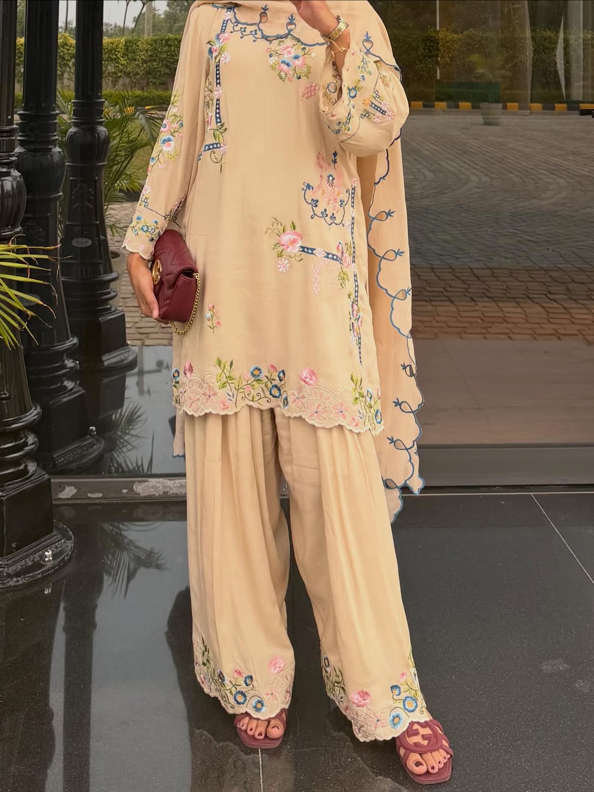 Golden Meadow – Premium Embroidered Lawn Suit