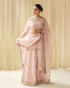 Baby pink shirt with tilla and sequin embroidery Ezno