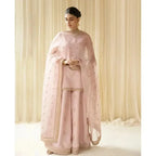 Baby pink embroidered trousers 3 piece suit Ezno