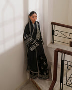 Nayra embroidered 3 piece suit with embroidered dupatta by Ezno